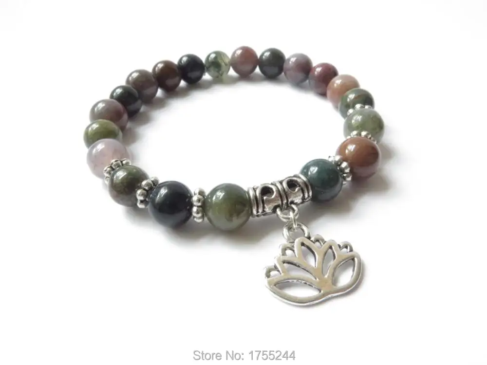 SN1114 Namaste Lotus Yoga ювелирные изделия Мала Браслет для снятия стресса женский браслет