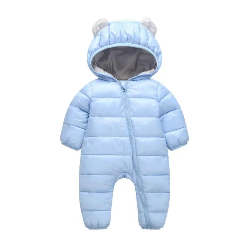 blue boys romper Детские комбинезоны; зимний комбинезон для детей; зимний комбинезон с капюшоном; комбинезоны для новорожденных; теплые пальто с капюшоном для мальчиков и девочек; одежда из хлопка; JW6759B - Цвет: blue boys romper