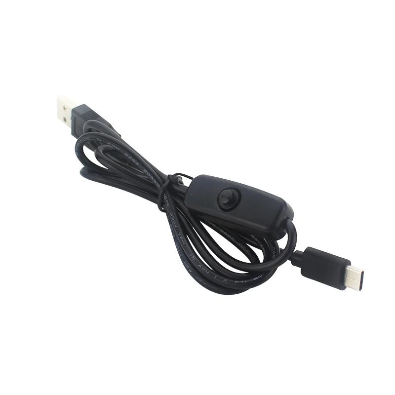Кабель питания Raspberry Pi 4 USB Type C зарядный кабель с переключателем ВКЛ/ВЫКЛ для RPI