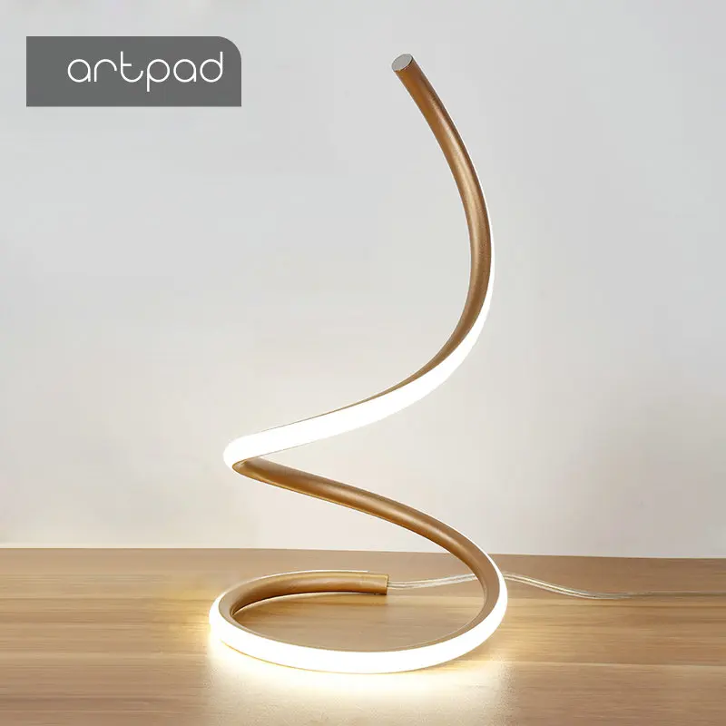 Artpad корейский стиль модный дизайн Настольный свет 12 Вт Регулируемый Настольный светильник для гостиной спальни прикроватный Домашний Светильник - Цвет абажура: gold