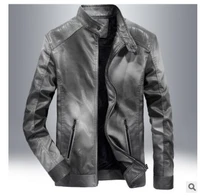 new retro classic motorcycle jacket men pu leather stand collar punk biker moto jacket slim coat motorcycle clothing
