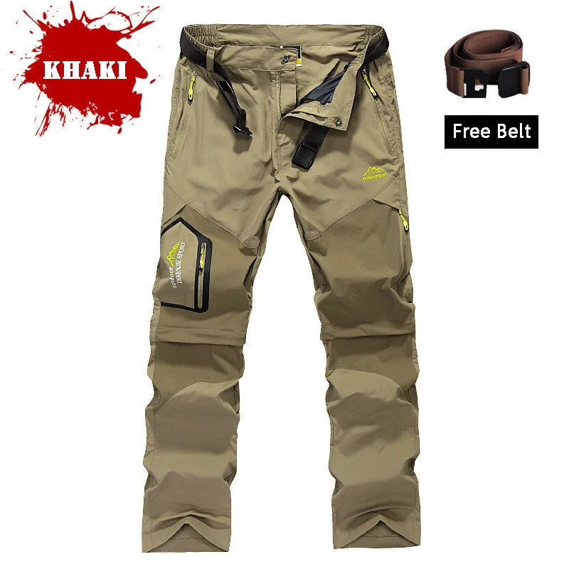 Мужские брюки для активного отдыха быстросохнущие дышащие походные съемные