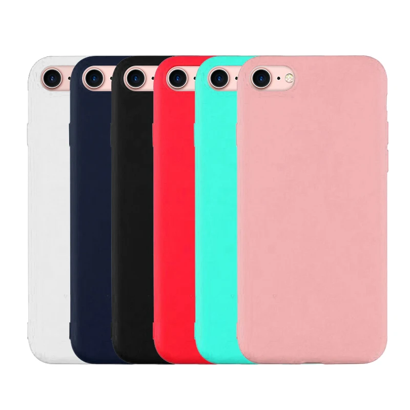 Карамельный цвет задняя крышка чехол для телефона для iPhone 7 6 6s 8 X Plus 5 5S SE XR XS Max простой сплошной цвет Ультратонкий Мягкий ТПУ чехол