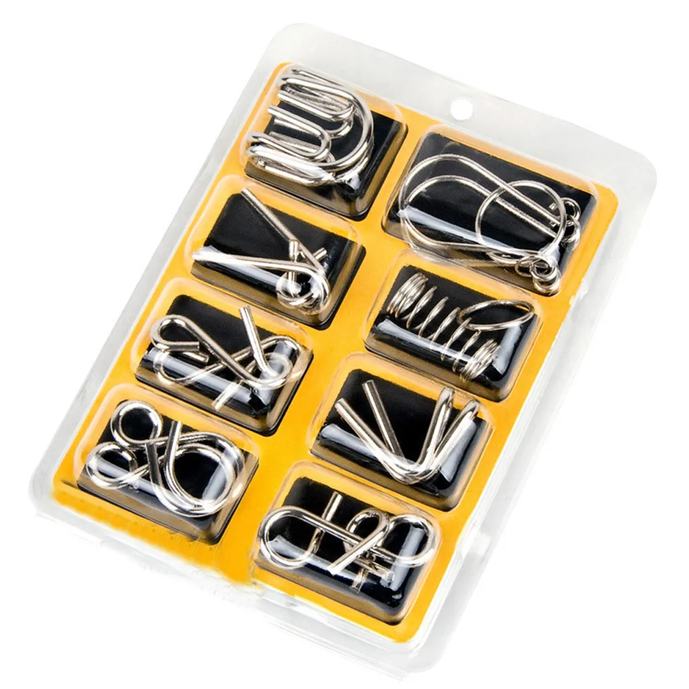 8 шт./лот различные узоры 3D блокировка металлическая головоломка IQ Wire игра для