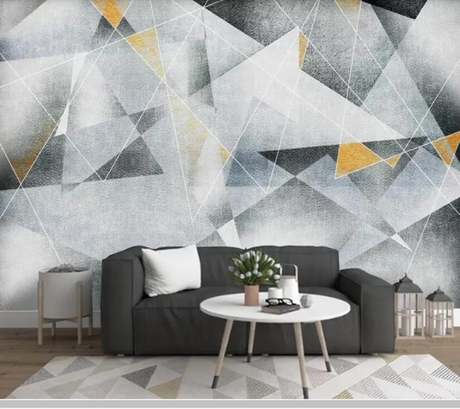 Фото Обои 3d геометрические абстрактные современные линии Настенные обои для гостиной