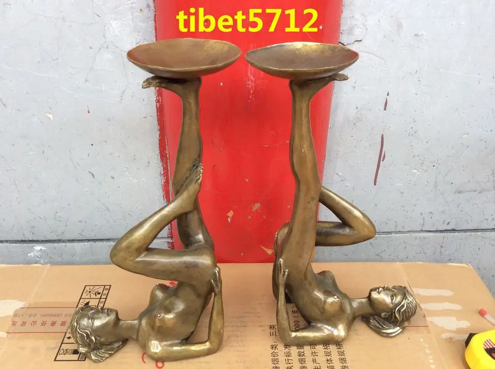 Бронзовая статуя красоты nute Подсвечник 38 см высокий сад украшение 100% настоящая