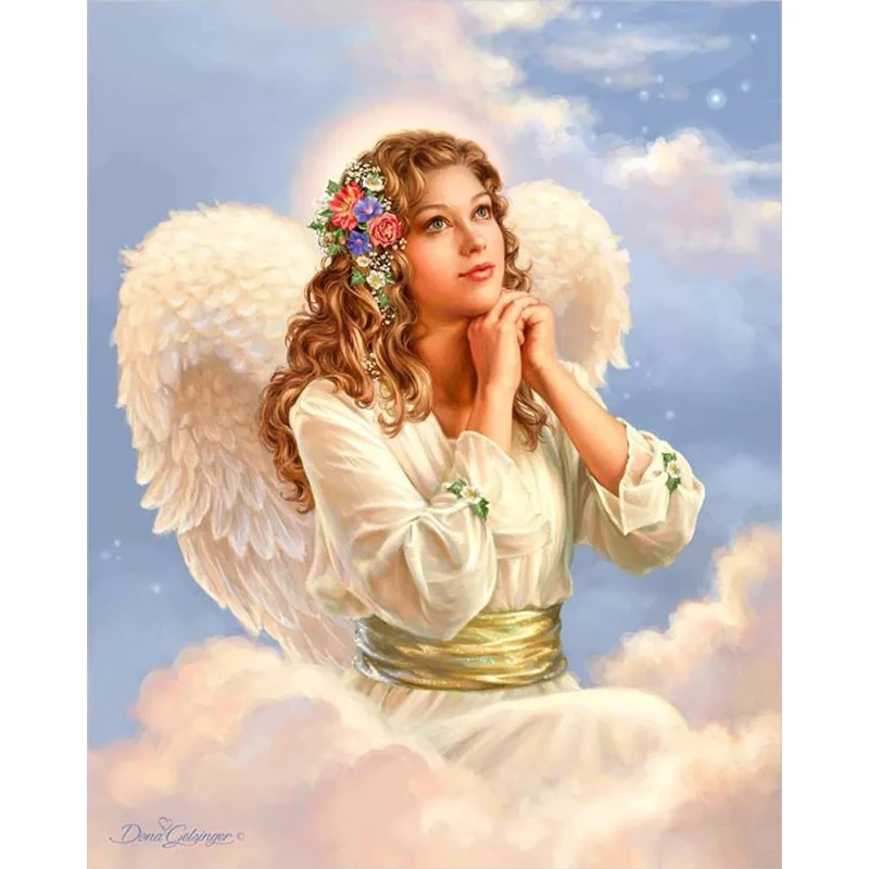 

Painting Diamond Cross stitch 3 Round / Square Diamond mosaic full of Diamonds embroidered with diamonds Angel is praying