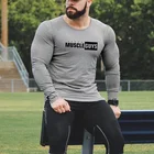 Muscleguys брендовая одежда 2021 Осенняя мужская футболка с длинным рукавом с круглым вырезом Slim Fit Футболка мужская уличная одежда в стиле хип-хоп модная футболка