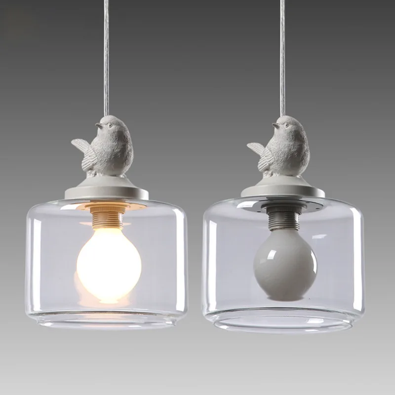 Скандинавский современный набор подвесных светильников из смолы с птицей 3 света