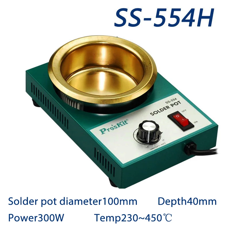 Pro'skit 220V 150/200/250/300 Вт припоя горшок плавильная печь для олова терморегуляция
