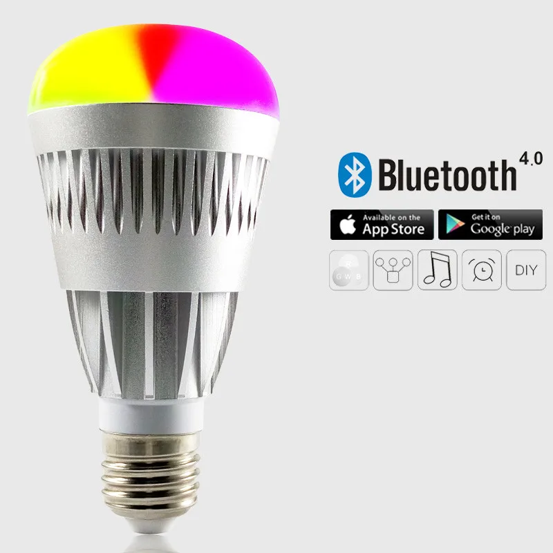 E27 10W RGBW led bulb Bluetooth Wireless Changable Color remote 4.0 smart dimmable lighting light for IOS Android | Освещение