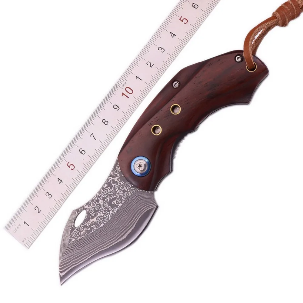 Damascus flipper folding pocket Knife practical gift outdoor camping hunting survive life-sav knife EDC tool fruit | Инструменты