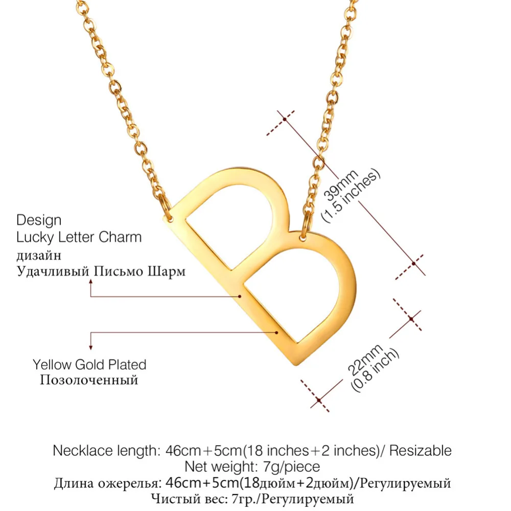 Модное ожерелье с 26 буквами алфавита из нержавеющей стали подвеска цепочкой