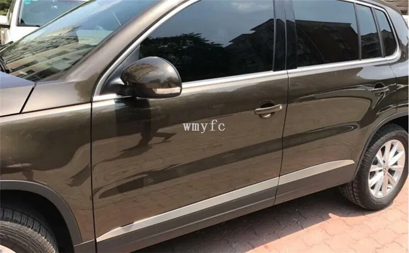 Высокое качество для Volkswagon для VW Tiguan 2009- 304 нержавеющая сталь Боковая дверь молдинг отделка кузова отделка 4 шт