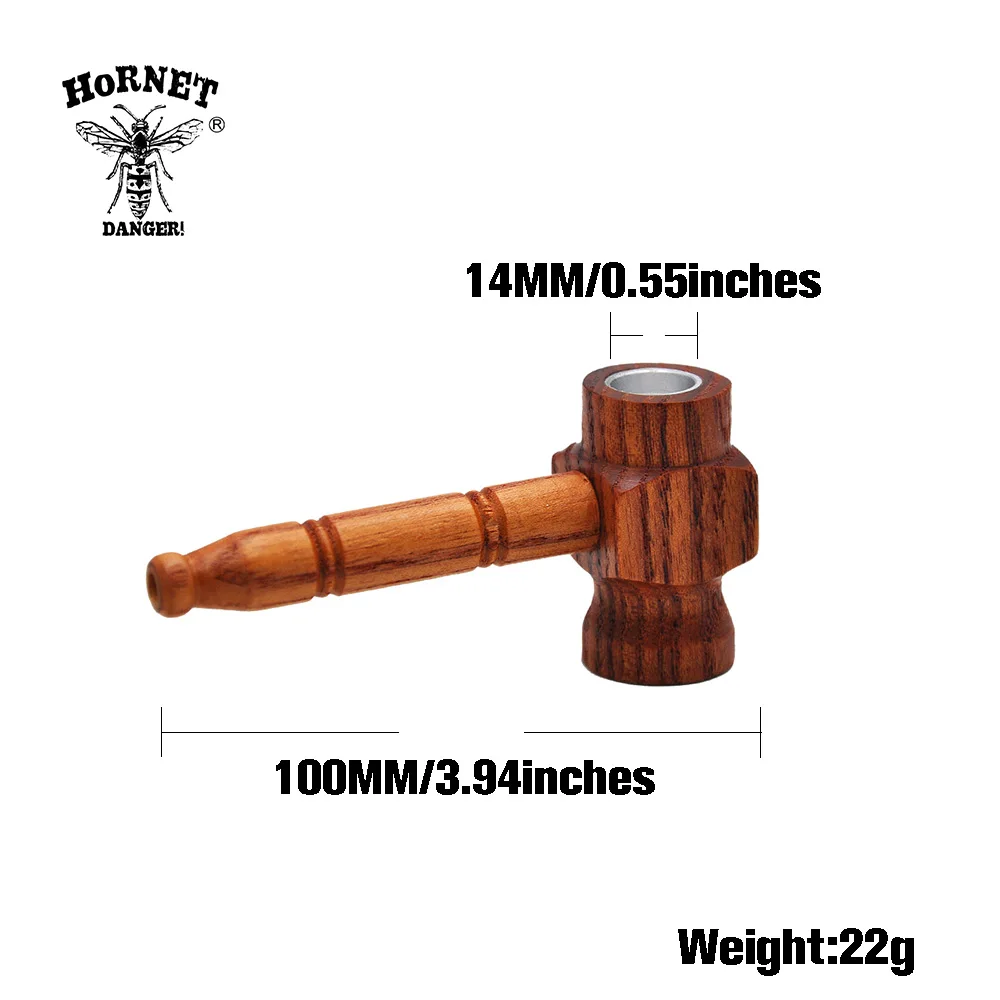HORNET трубка для курения в форме молотка деревянная курительная ручной работы 100 мм
