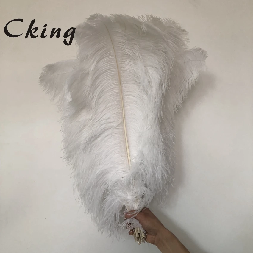 Большие страусиные перья 30 шт. белый Плюмаж 40-75 см 16-30 дюймов ручная работа