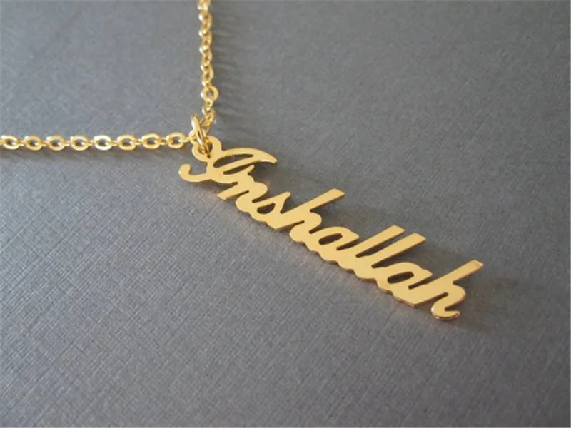Personalised Name Plate Vertical Bar Custom Necklace For Women Unisex Rose Gold Color Stainless Steel Colier Femme Gift | Украшения и