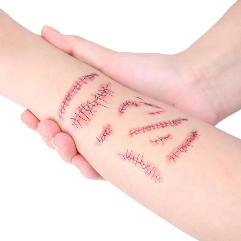 10 шт. Прохладный шрам поддельные Дизайн Водонепроницаемый Временные татуировки