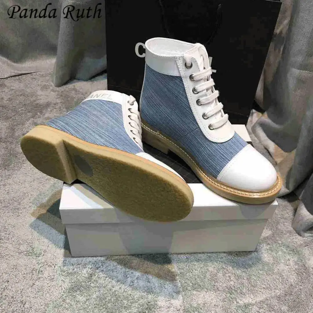 Новинка 2019 года женская обувь с пандой Модные женские ботинки из натуральной