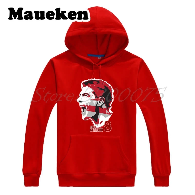 Мужские толстовки с капюшоном Steven Gerrard Legend 8 Captain свитшоты толстые на шнуровке для