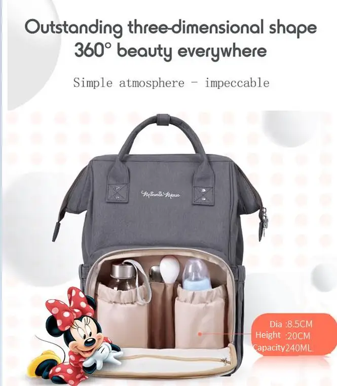 Disney Minnie Mummy сумка для подгузников для беременных Большая вместительная сумка для подгузников с Микки Маусом дорожный рюкзак сумка для кормления сумка для ухода за ребенком
