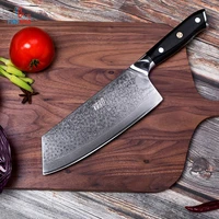 findking g10 handle damascus knife 7 inch professional butcher knife 67 layers damascus steel kitchen knife cleaver
