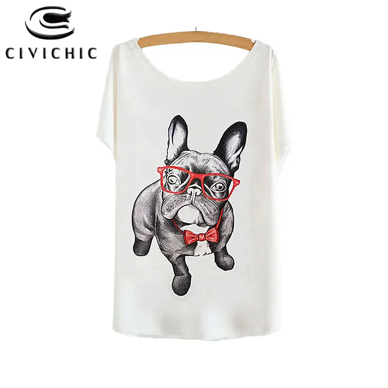 CIVI CHIC/Летняя свободная футболка для девочек Женские топы с рукавами летучая мышь
