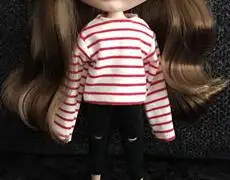 shirt and pant 2 шт./компл. Blyth кукольные, комплект одежды: полосатая футболка с длинными рукавами для девочки+ штаны, для 1/6 аксессуары для куклы(fit Blyth, Барби, озон, 1/6 кукла - Цвет: shirt and pant