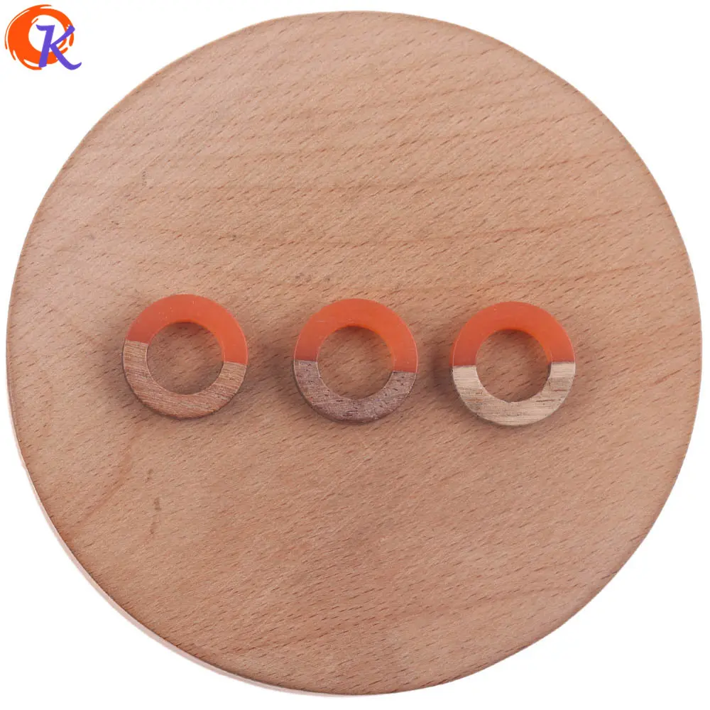 Сердечный Дизайн 50 шт 18*18 мм ювелирные аксессуары/DIY Изготовление сережек/натуральное дерево и смола/круглая форма/ручная работа/фурнитура для сережек
