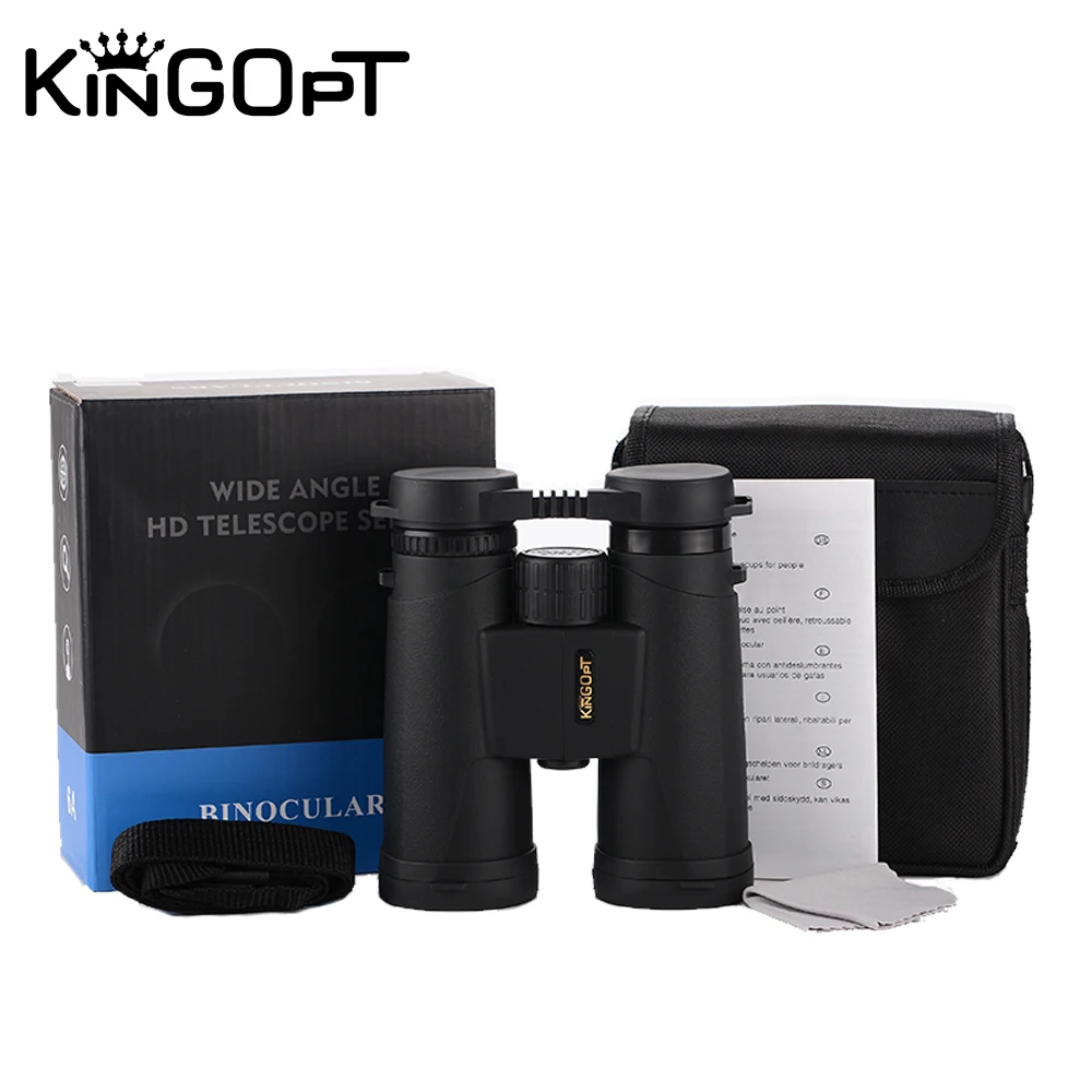 KINGOPT широкоугольный мощный бинокль 10x42 zoom hd с ночным видением verrekijker телескоп