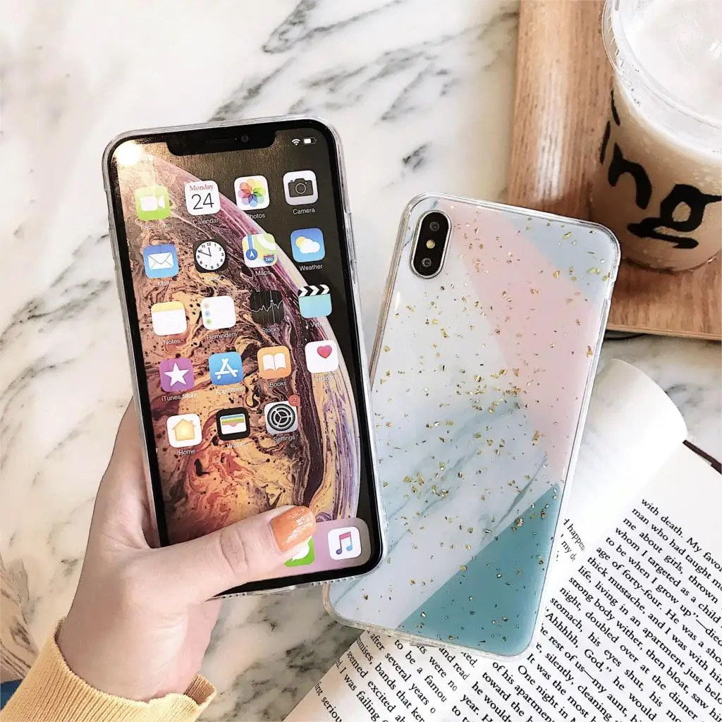 Platinum Сращивание розовый мрамор Funda блестящий чехол для iPhone X XS Max Xr 6 S 7 8 Plus 10 мягкий