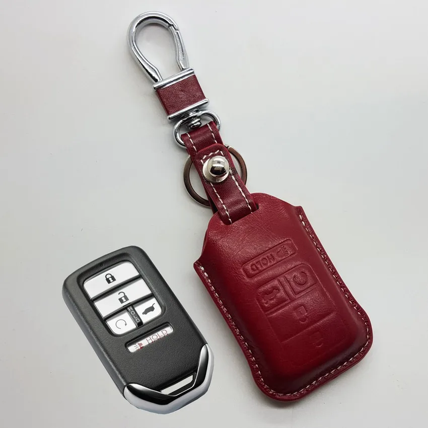 Кожаный чехол для брелка с ключом Honda Civic 2016 Cr-v Accord 2017 2018 2019 Pilot HRV Автомобильный