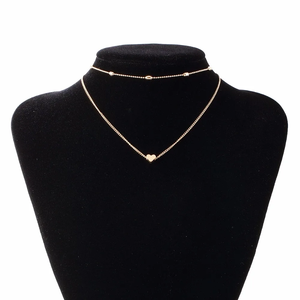 2018 модные стильные женские ювелирные изделия двухслойные ожерелья с кулоном в