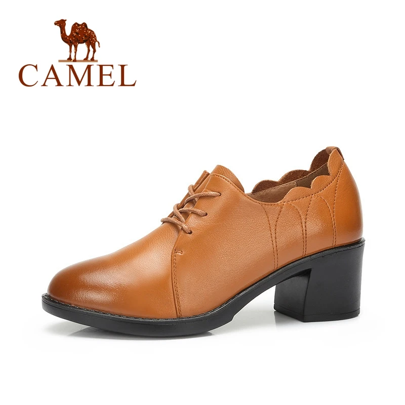 CAMEL/Женская обувь из натуральной кожи на шнуровке женские туфли-лодочки толстом