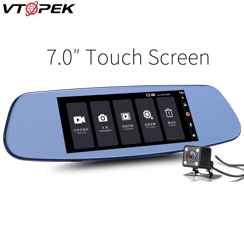 Vtopek 7 &quotсенсорный экран Автомобильная камера dash cam ночное видение g-сенсор