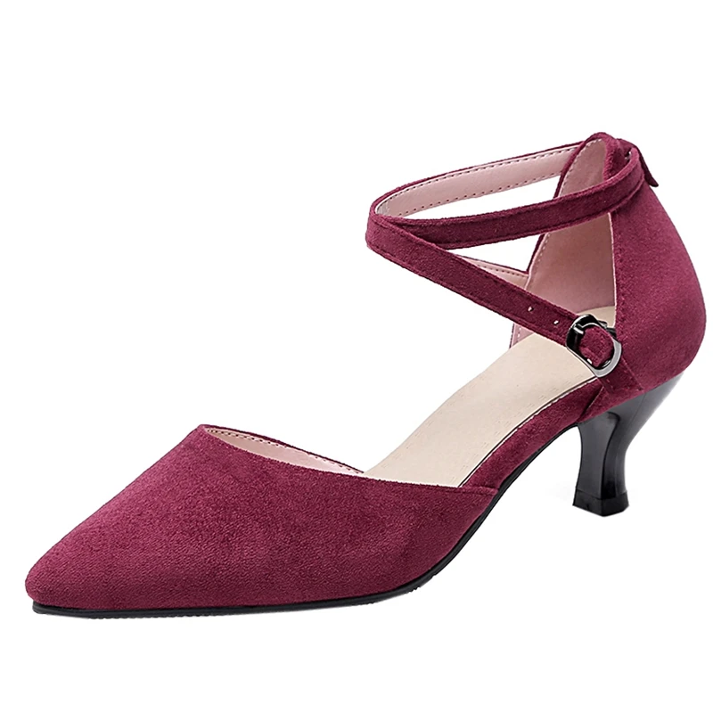ENMAYER/Женская Базовая обувь на среднем тонком каблуке Zapatos De Mujer однотонная офисная