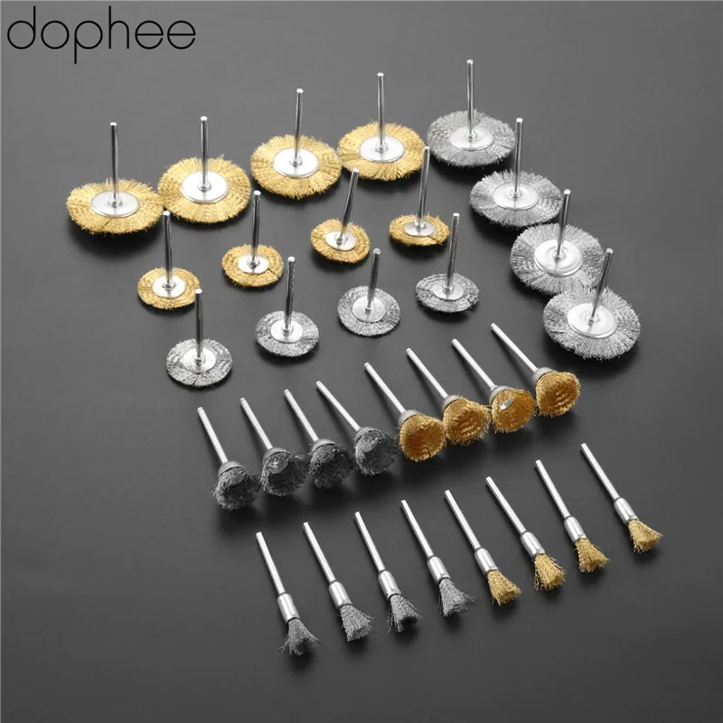 Dophee Dremel аксессуары латунная стальная проволочная щетка полировальный комплект
