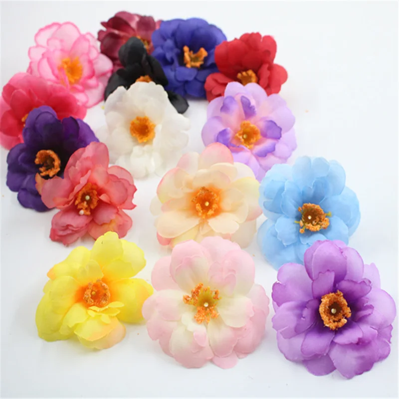 Искусственные Шелковые головки Розы 5 шт. декоративные искусственные цветов 8 см