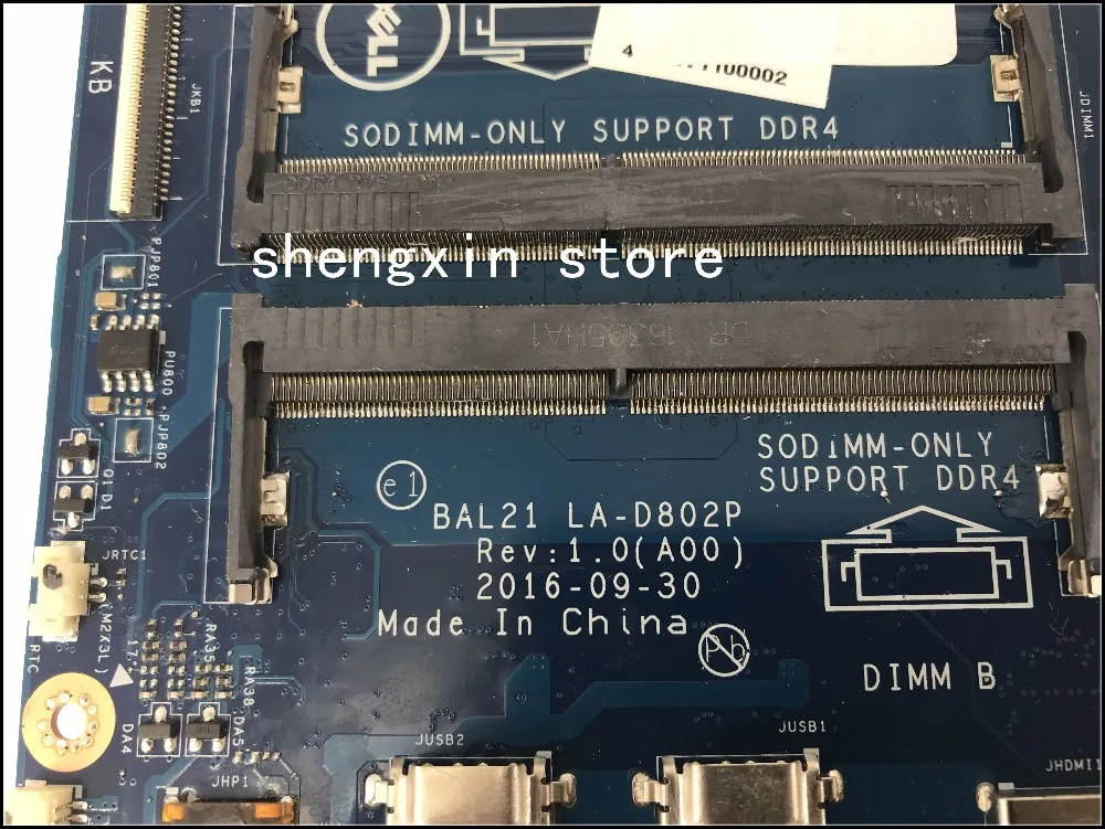 Материнская плата для ноутбука DELL Inspiron 15 5567 5767 DG5G3 0DG5G3 с SR2ZU i5 7200U BAL20 LA D802P test