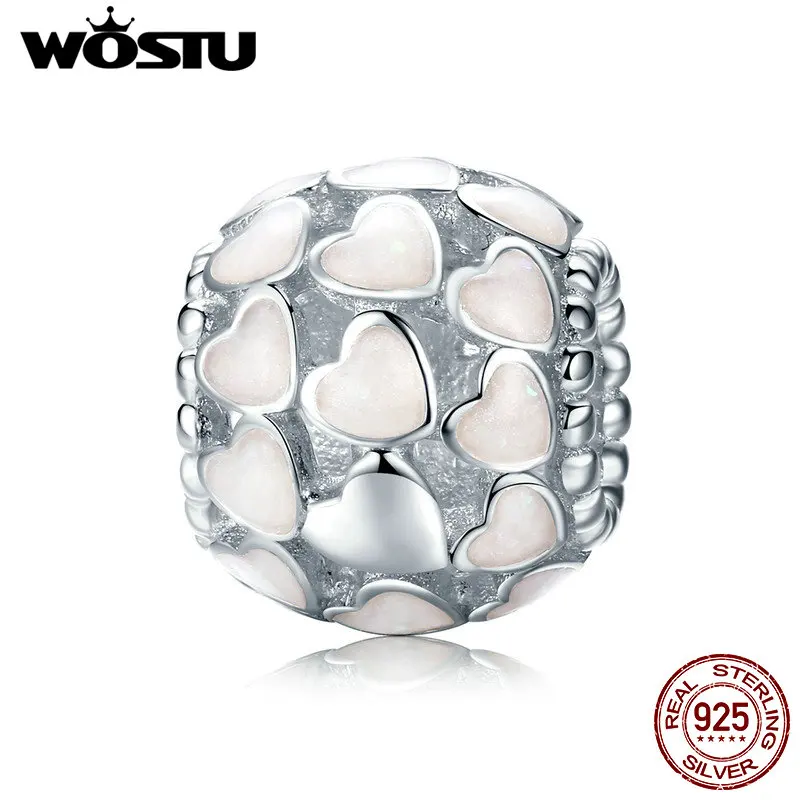 WOSTU 925 пробы серебро True Love/тепла, очаровательный, подрходит к оригиналу браслет из бусин, сделай сам Роскошные ювелирные изделия подарок FIC805