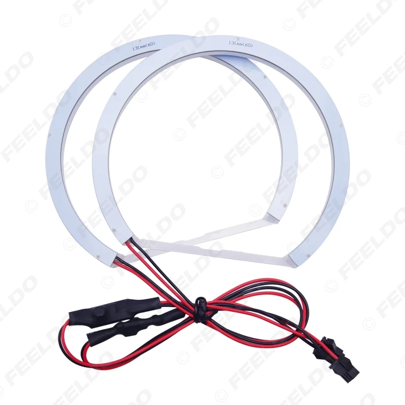 FEELDO 2X146mm 2X131mm Авто Halo кольца хлопковые огни SMD LED Ангельские Глазки для BMW E46 без