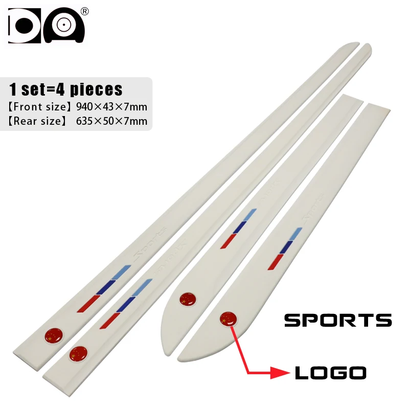 Удлинитель автомобильной двери Противоударная полоса черный/белый для Kia Rio K2