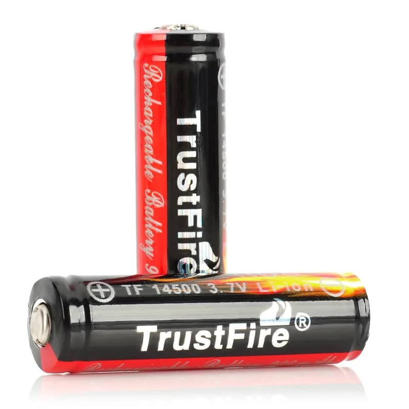 2 шт./лот TrustFire защищенные 14500 3 7 в 900 мАч перезаряжаемые литиевые батареи для