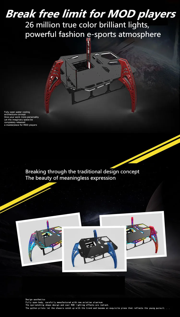 Bykski COBRA NAVIGATOR ITX ATX Fully Open E-sports Chassis MOD Case For Gaming Gamer Water Cooling Case B-CB-PLT New Arrival