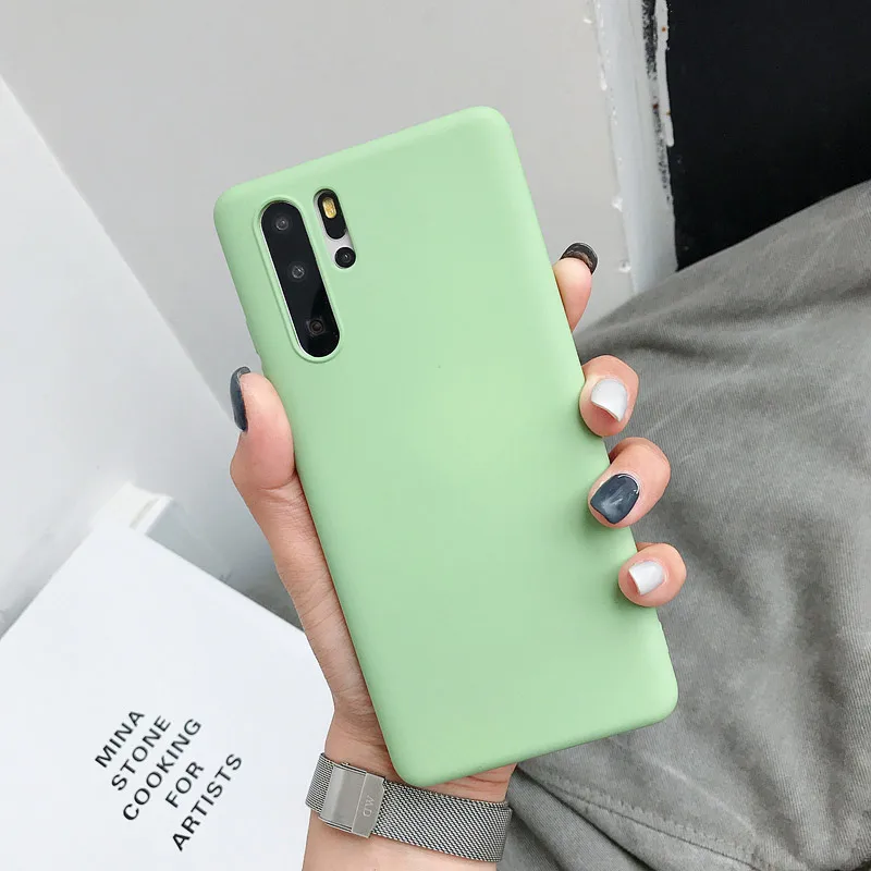 Мягкий ТПУ силиконовый чехол для телефона ярких цветов для huawei P30 Lite P20 mate 30 mate 20 10 Nova 5 Y9 Y5 Y6 Prime Y7 Pro - Цвет: Green