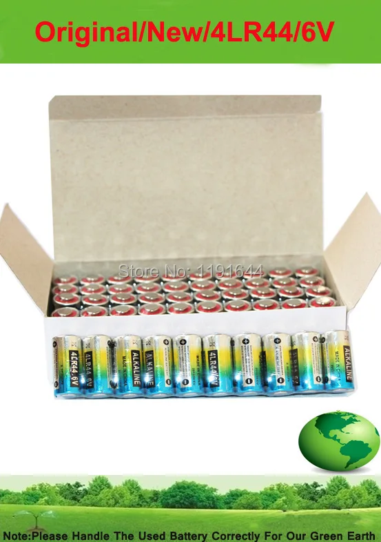 Бесплатная Доставка! 100 шт./лот Высококачественная щелочная батарея 4LR44 6V для