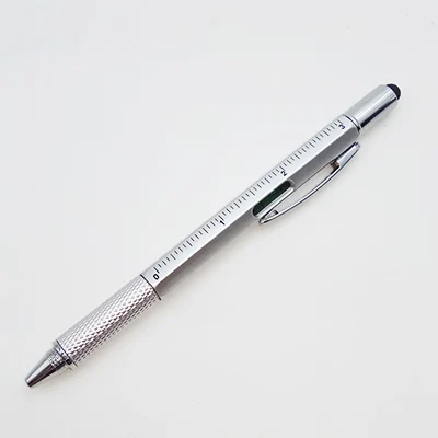 Silver 1 шт. инструмент шариковые канцелярские принадлежности для творчества Ручка отвертка линейка спиртовой уровень шариковая ручка многофункциональная Canetas офисный рекламный подарок - Цвет: Silver