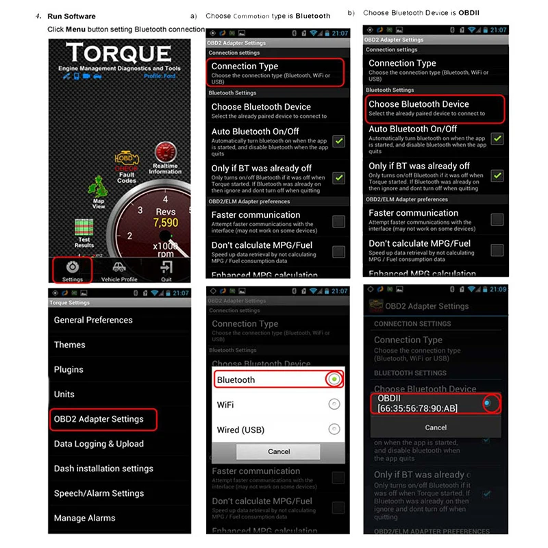 ELM327 Bluetooth диагностический инструмент ELM 327 Версия 2 1 OBD2/OBDII для Android Torque