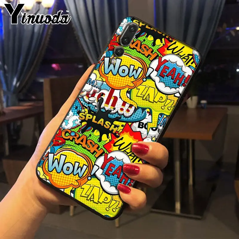 Yinuoda бум Поп Арт комиксы рисунок чехол для телефона Huawei P20pro mate10lite p9 p10plus honor 8x 7A nova3i