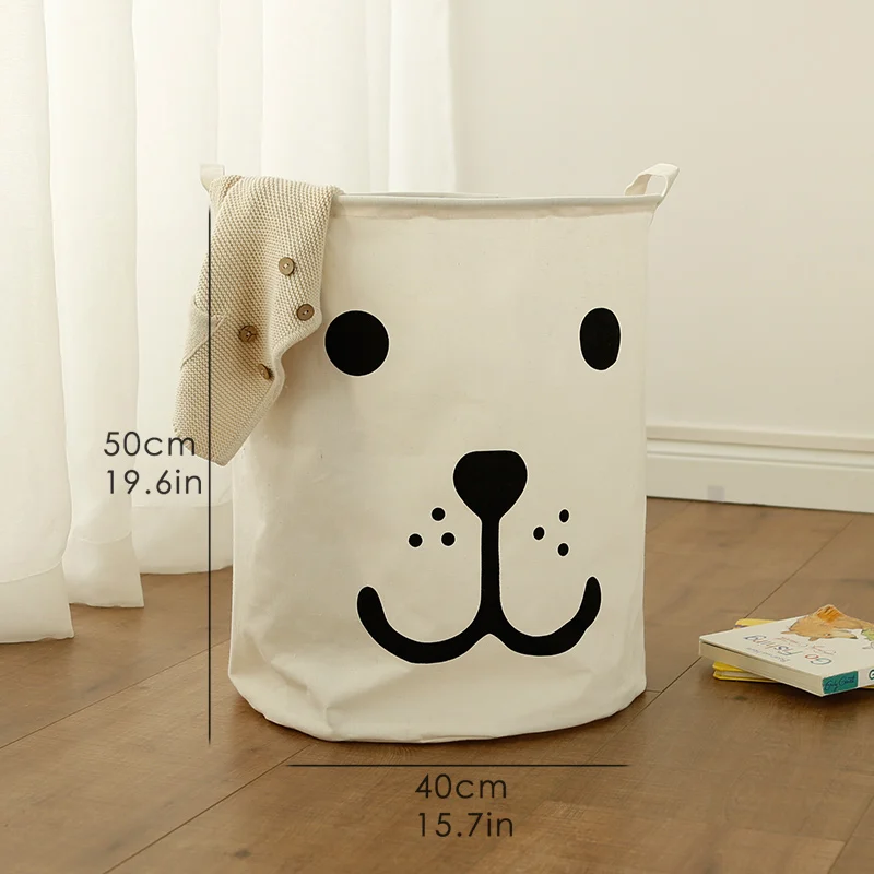 Smile dog-Large Корзина для белья, супер большая корзина для хранения, детская игрушка для мытья грязной одежды, коробка для мелочей, органайзер, складной водонепроницаемый хлопковый контейнер для пикника - Цвет: Smile dog-Large